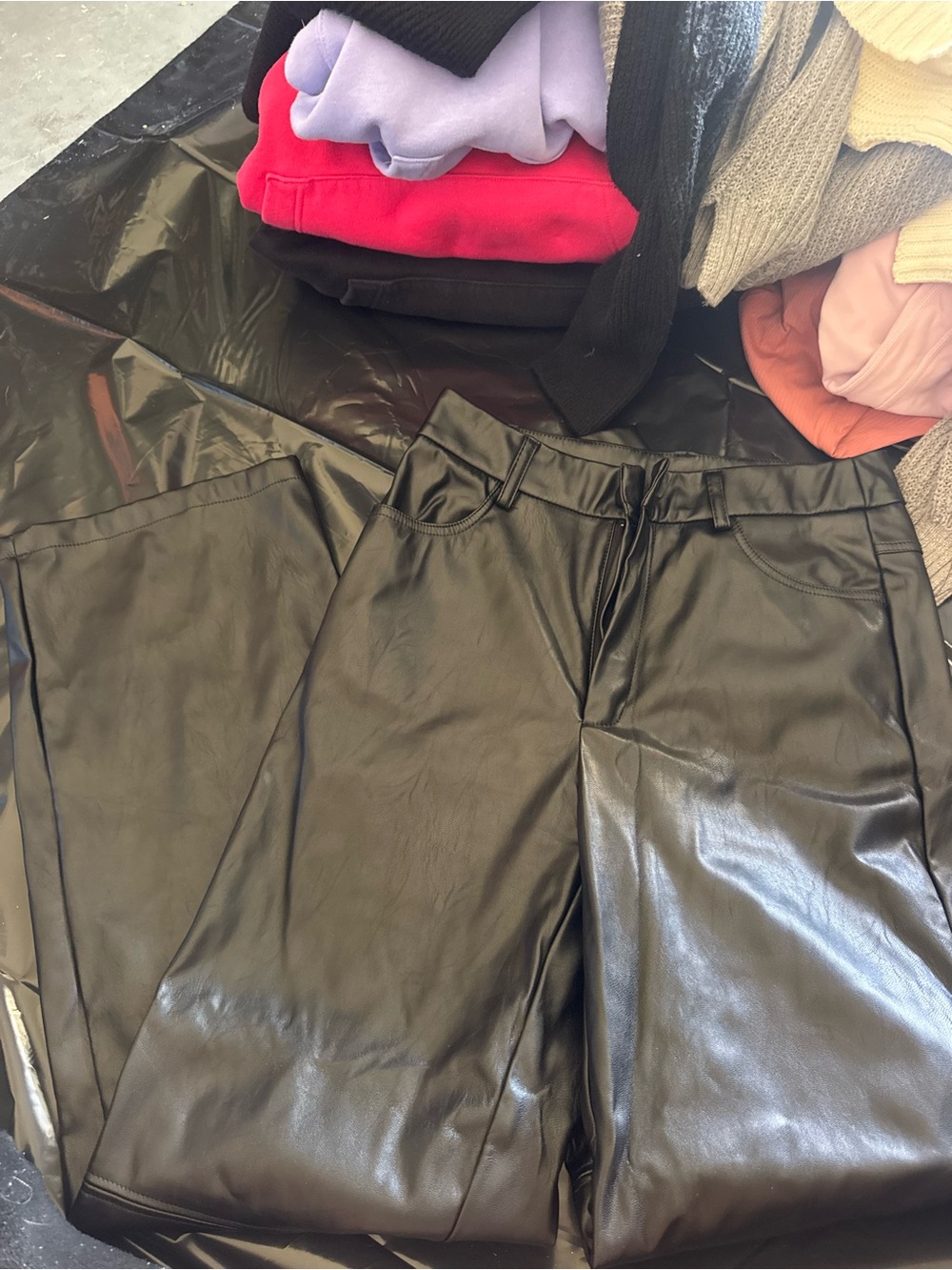 Faux Leather Black Pants